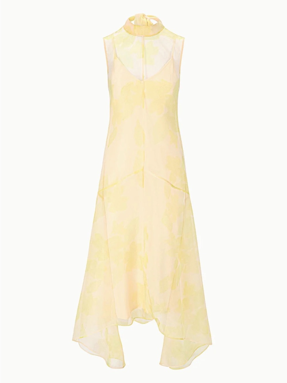 STAUD Auden Yellow Chiffon Dress